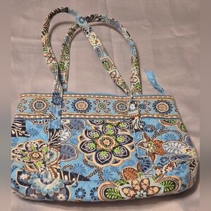 Vera Bradley Bohemian Blue and Brown Floral Shoulder Bag